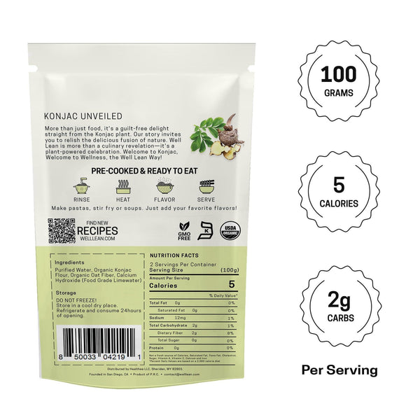 Konjac Rice Keto Pasta 12 Pack Low Carb Keto Plant Based 100% USDA Organic Premium Konjac Shirataki Rice Carb Free