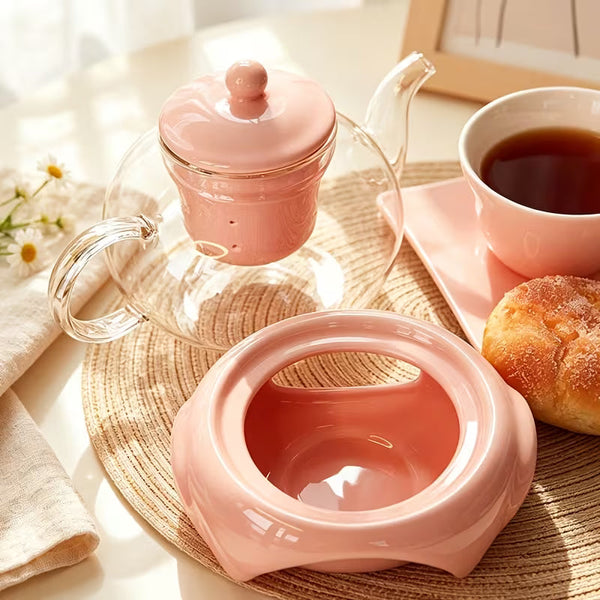Borosilicate Glass Teapot Set with Ceramic Infuser and Base