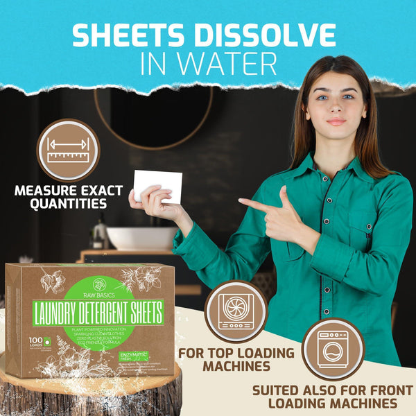 Laundry Sheets Fresh 100 Loads Zero Waste Plastic Free Natural Soap Detergent