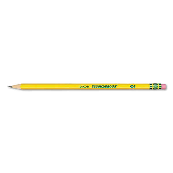 Ticonderoga Pre-Sharpened Pencil, HB (#2), Black Lead, Yellow Barrel, Dozen