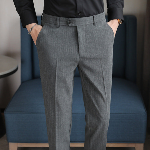 Mens Casual Pants Slim Fit Trousers Business Grade Wrinkle Resistant