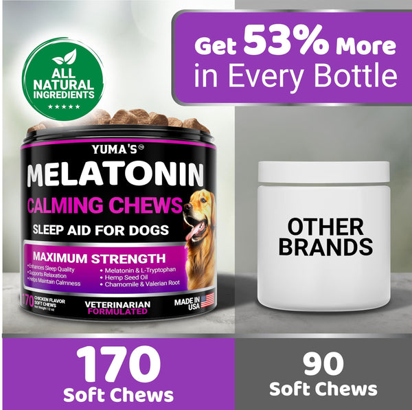 Melatonin Calming Chews for Dogs 170 Count Anxiety Relief