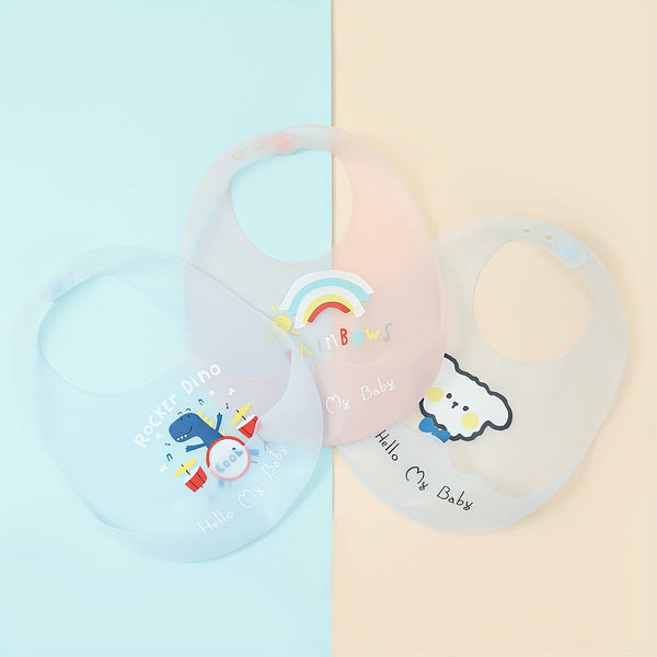 Soft Silicone Baby Feeding Bib – Waterproof & Easy-Clean Bib for Mess-Free Mealtime (Mixed Colors)