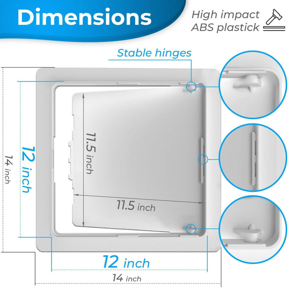 Access Panel for Drywall 12x12 inch Wall Hole Cover Access Door Plumbing White