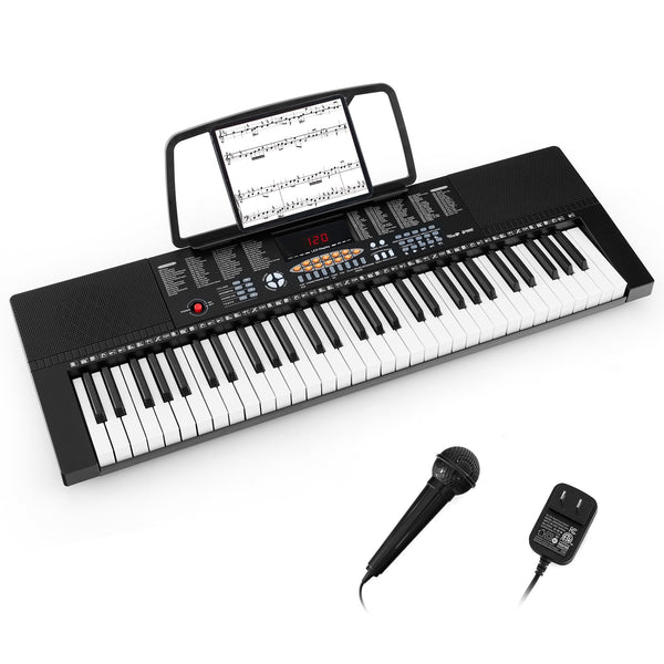 61-Key Electronic Keyboard Piano with 3 Teaching Modes LED Display and Dual Keyboard