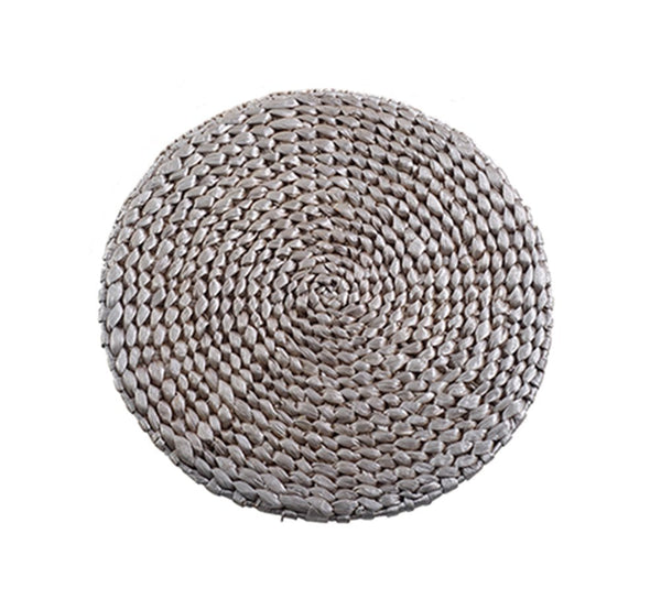 Fennco Styles Natural Water Hyacinth Decorative Hand Woven Rattan Placemat 15" Round