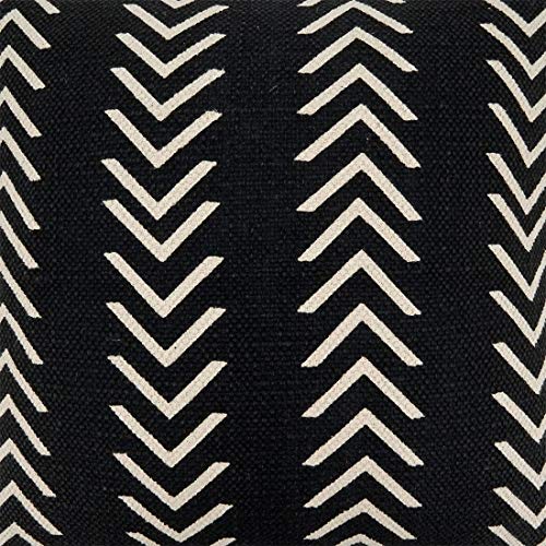 Fennco Styles Abstract Chevron Print Cotton Decorative Throw Pillow Cover & Insert 22 x 22 Inch - Natural Pillow for Home, Couch, Living Room and Bedroom Décor