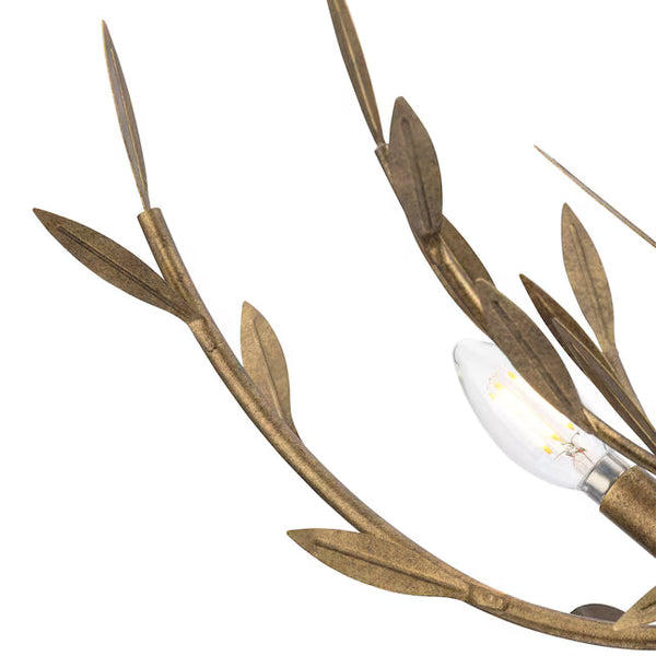 allen + roth Lawrence 4-Light Antique Gold Chandelier – 24-Inch Decorative Ceiling Light