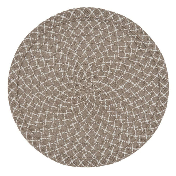 Fennco Styles Woven Design Placemats 15 Inches Round, Set of 4 – Modern Traycloth Table Mats for Home, Dining Room Décor, Banquets, Indoor & Outdoor and Special Events