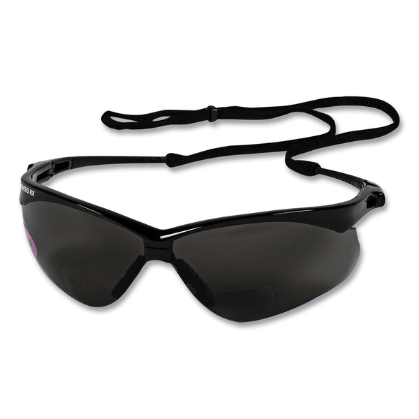 KleenGuard V60 Nemesis Rx Reader Safety Glasses, Black Frame, Smoke Lens, +2.5 Diopter Strength, 6/Box