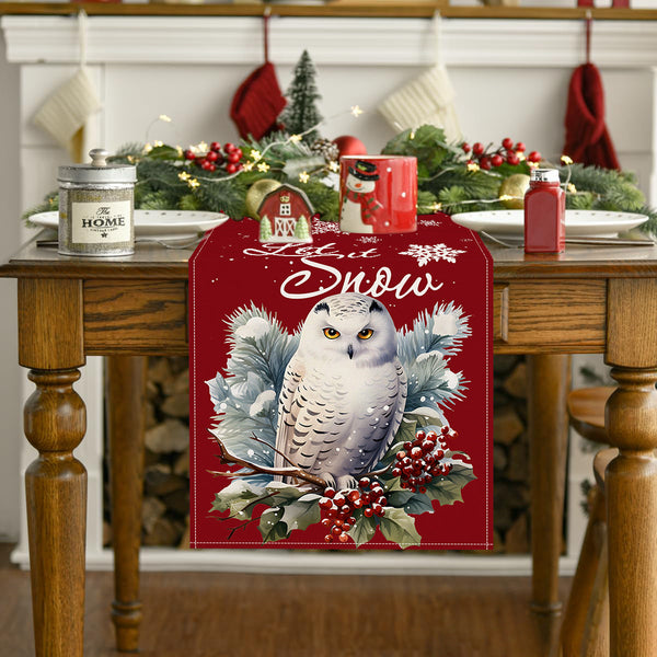 Owl Linen Table Flag Christmas Day Table Decoration Tablecloth Kitchen Restaurant Tablecloth Tea Table Cloth