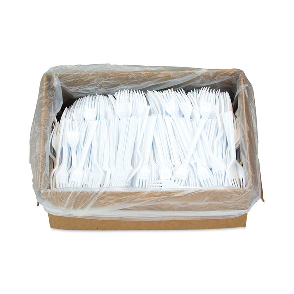 Pactiv Evergreen Gardenware Cutlery, Heavyweight, Fork, 6.63", White, 1,000/Carton