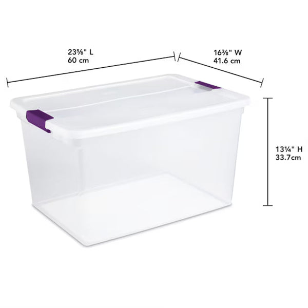 Sterilite 66-Quart ClearView Stackable Storage Bins with Latching Lids – 6-Pack