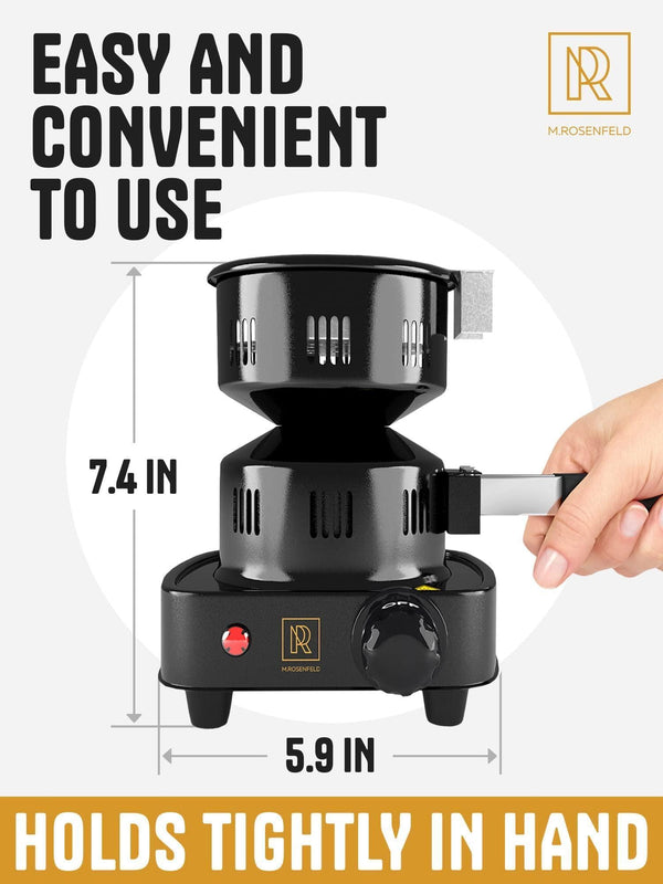 Multipurpose Electric Charcoal Starter Electric Charcoal Burner ETL Approved Electric Stove Coconut Charcoal Lighters with Tongs 450W Hot Plate Electric with 304 Stainless Steel Coiled Burner