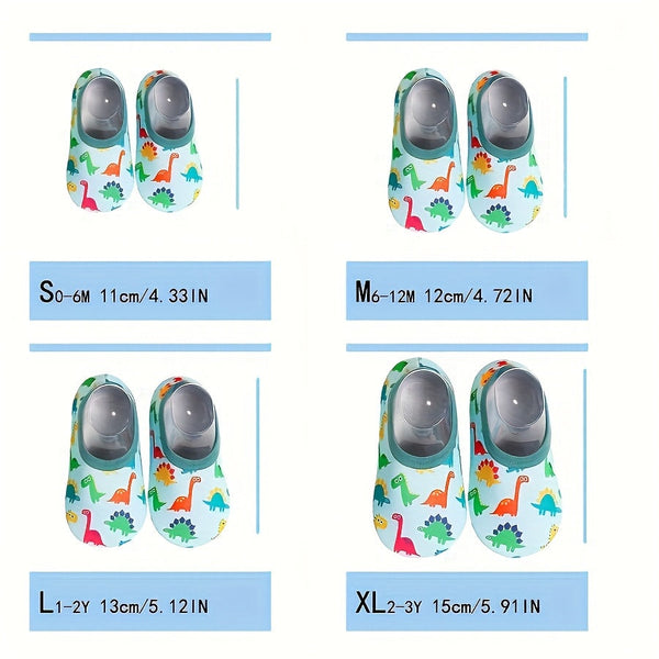 2 Pairs Kids Cartoon Boat Socks - Elastic Anti-Slip Indoor Play Walking Floor Socks | 98% Polyester, 2% Spandex | All-Season Knit Fabric, Hand Wash Only