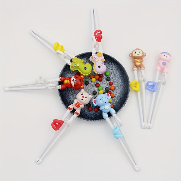 Dinosaur-Shaped Training Chopsticks for Kids – Reusable & Colorful Learning Utensils for Beginners, Easy-Grip Design