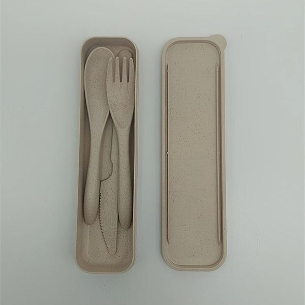 Reusable Straw Plastic Knife, Fork & Spoon Set – Lightweight & Durable Tableware for Kids, Travel & Everyday Use