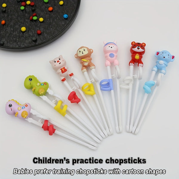 Dinosaur-Shaped Training Chopsticks for Kids – Reusable & Colorful Learning Utensils for Beginners, Easy-Grip Design