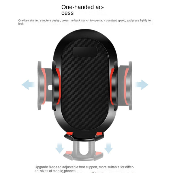 Long Rod Automatic Lock Car Phone Holder Telescopic Suction Cup Mount for Car Air Vent Lazy Live Streaming