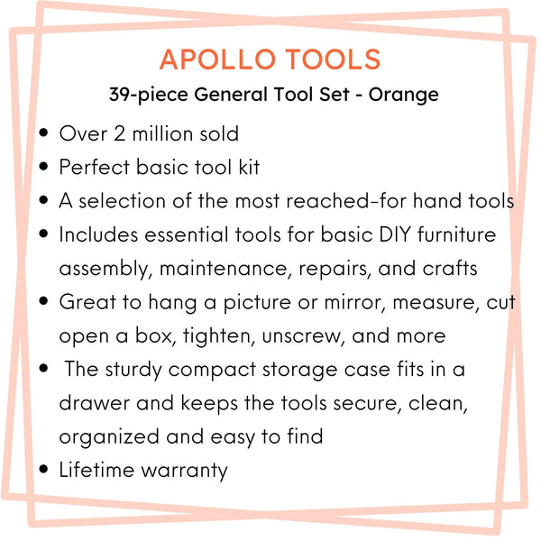 39 Piece General Tool Kit - DT9706OR