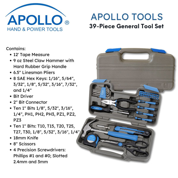 39 Piece General Tool Kit - DT9706BL