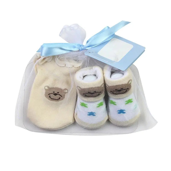 Baby Boy Socks & Gloves Set - Prevent Scratch, Hands & Feet Warm | Soft, Breathable Cartoon Cute Fashion for Newborn Boys | Autumn & Winter