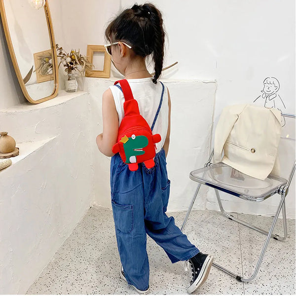 Cartoon Toddler Shoulder Bags - Baby Outdoor Travel Backpack, Unisex Dinosaur Mini Cross-body Chest Bag for 3-6 Years