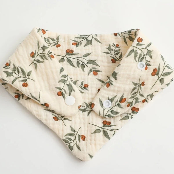 Baby Bandana Bibs | Muslin Drooling Bib for Infants 0-1 Year | High Absorbent Teething & Soothe Towel | Stylish Floral Design