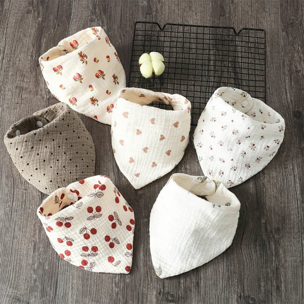 Baby Bandana Bibs | Muslin Drooling Bib for Infants 0-1 Year | High Absorbent Teething & Soothe Towel | Stylish Floral Design