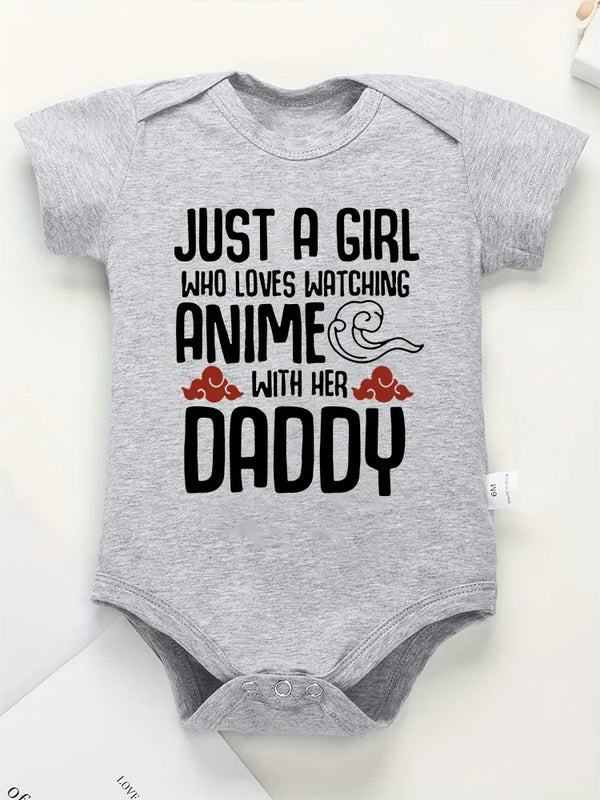 Cute Baby Girl Onesie – High-Quality 100% Cotton Newborn Bodysuit – Anime-Inspired Fashion Outfit for Infants (0-24 Months)