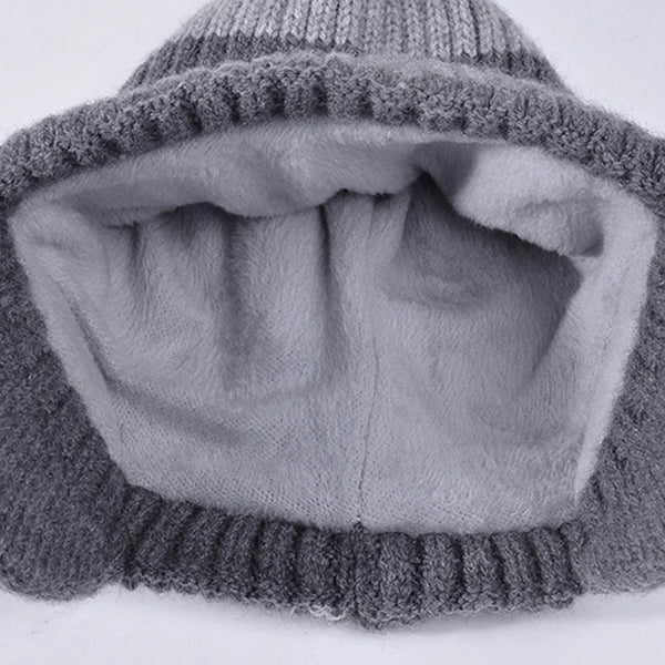 3-Piece Kids’ Winter Set – Plush Lining Hat, Scarf & Gloves with Earflaps, Knitted Beanie & Neck Warmer for Children (Ages 4-10)