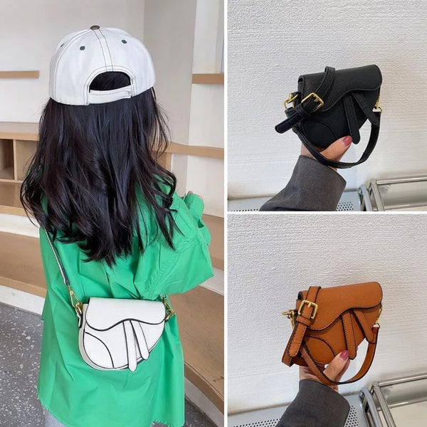Cute Children Shoulder Bags - Toddler Baby Girls Princess Handbag, PU Mini Saddle Messenger Bags, Coin Purse for Toddlers