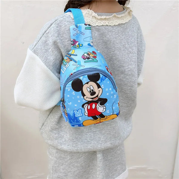 Children’s Fashion Shoulder Bag - Cartoon Mouse Cartoon Mouse Daisy Kids Chest Bag for Boys and Girls, Kindergarten Backpack