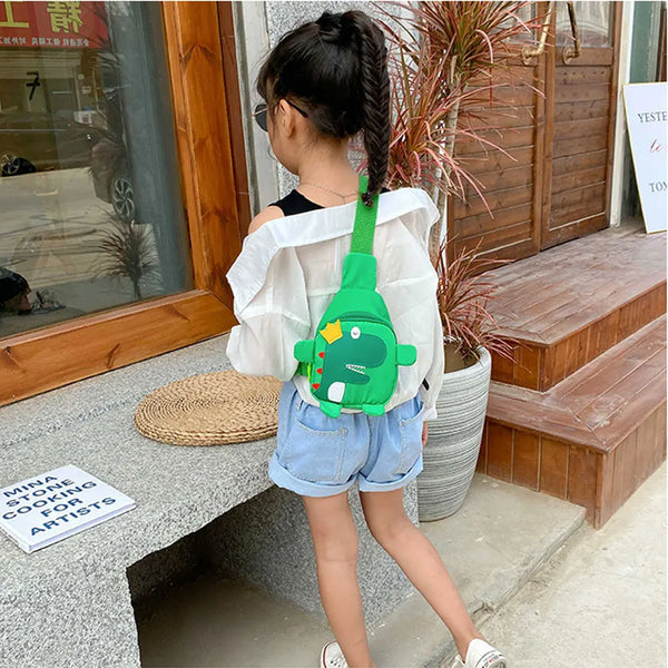 Cartoon Toddler Shoulder Bags - Baby Outdoor Travel Backpack, Unisex Dinosaur Mini Cross-body Chest Bag for 3-6 Years