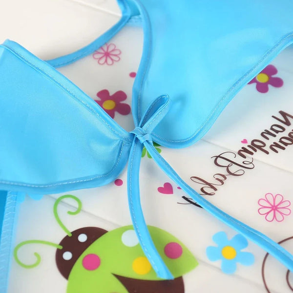 Waterproof Baby EVA Bib – Anti-Dirty Long Sleeve Strap Coat with Cute Cartoon Pattern, Dirt-Proof Feeding Smock for 0-3 Years