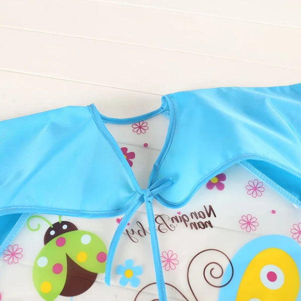 Waterproof Baby EVA Bib – Anti-Dirty Long Sleeve Strap Coat with Cute Cartoon Pattern, Dirt-Proof Feeding Smock for 0-3 Years