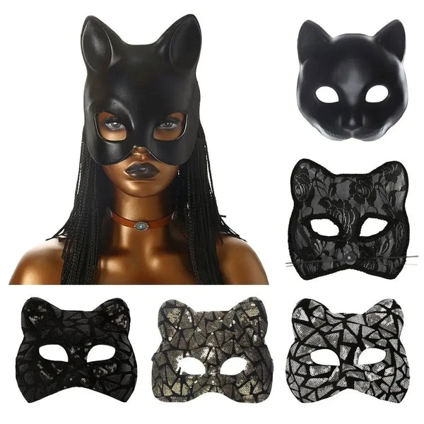 Cat Girl Half Face Party Mask | EVA Masquerade and Cosplay Accessory
