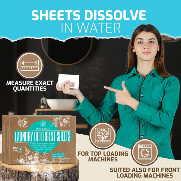 Laundry Sheets Ocean Breeze 100 Loads Zero Waste Plastic Free Natural Soap