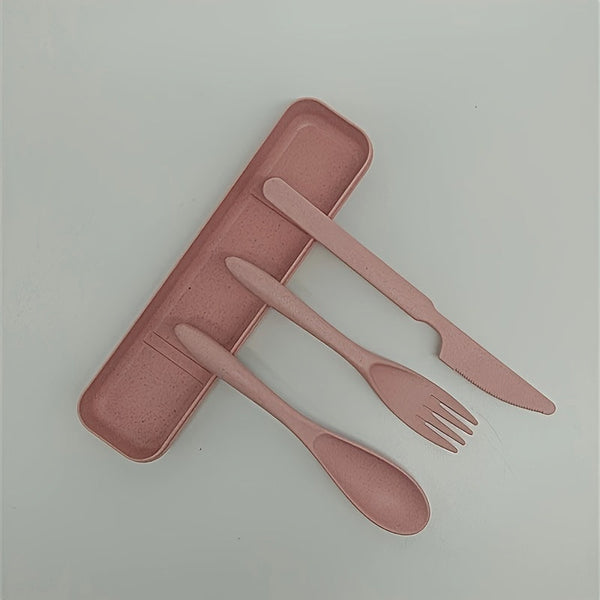 Reusable Straw Plastic Knife, Fork & Spoon Set – Lightweight & Durable Tableware for Kids, Travel & Everyday Use