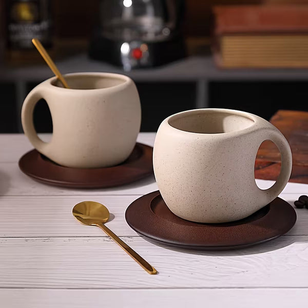 Elegant Ceramic Coffee Cup & Saucer Set – Decorative Tea Cup with Matching Saucer for Coffee, Tea, Dining & Special Occasions