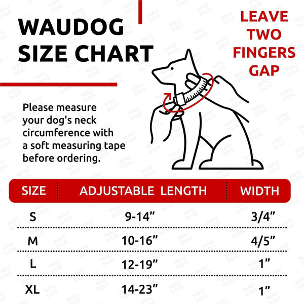 Waterproof Dog Collar Adjustable 14–23 in Neck x 1 in Wide Buckle & QR Tag Blue