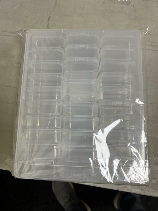 WLLHYF 31pcs Clear Plastic Bead Storage Containers Organizer Box Hinged Lid