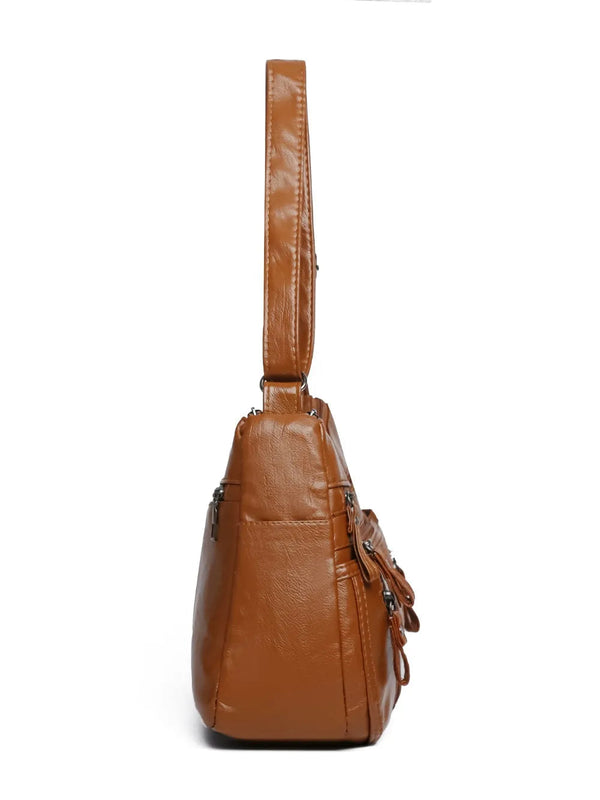 PU Multi-Compartment Crossbody Bag