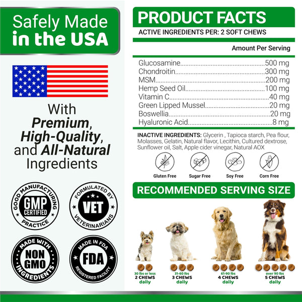 Glucosamine for Dogs Hip & Joint Supplement 170 Chews