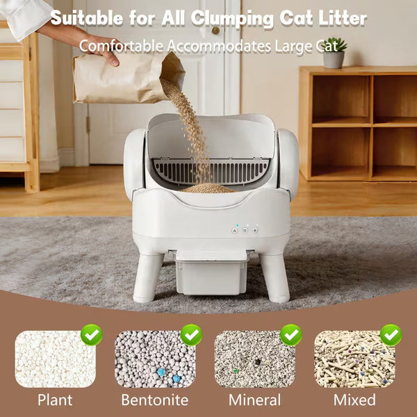 Automatic Self-Cleaning Cat Litter Box with 4-Gallon Waste Drawer