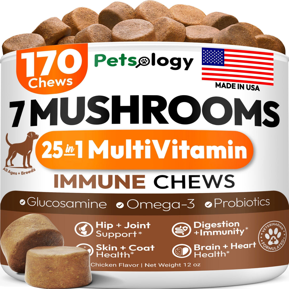 Mushroom Multivitamin Chews for Dogs