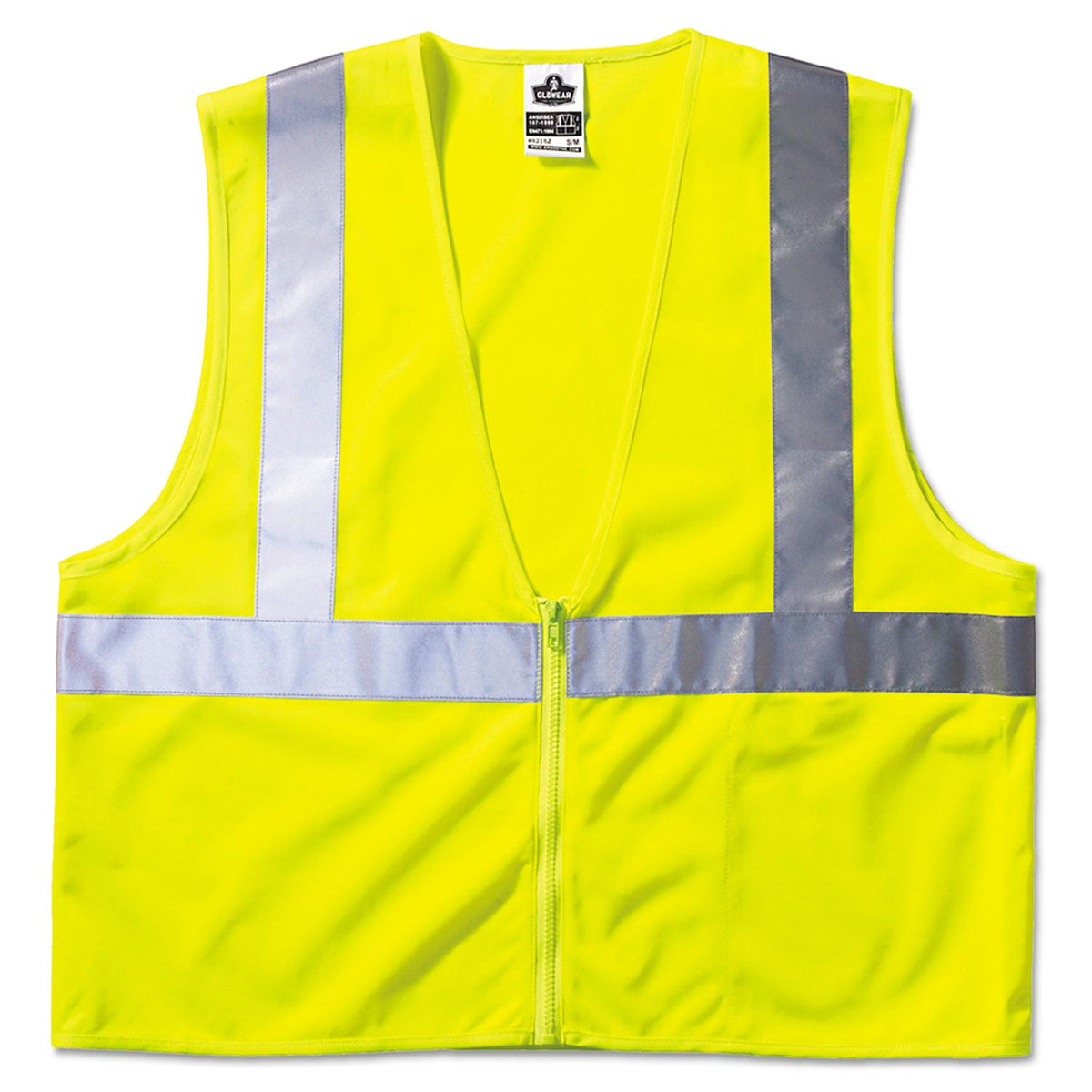 ergodyne GloWear 8210Z Class 2 Economy Vest, Polyester Mesh, Large to X-Large, Lime