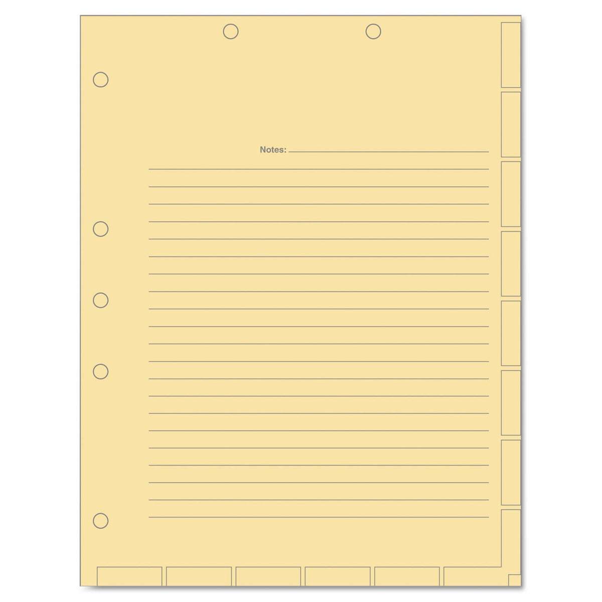 Tabbies Medical Chart Index Divider Sheets, Untabbed, 11 x 8.5, Manila, 400/Box