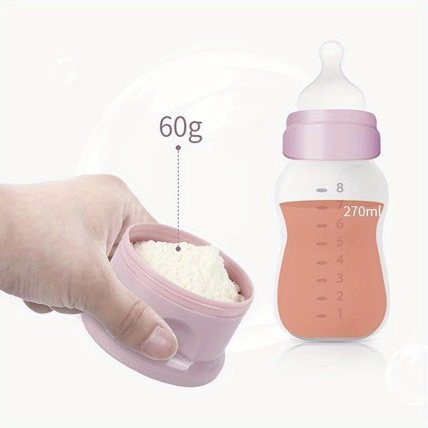 1pc Portable 4-Layer Baby Formula Dispenser & Snack Container – Rotating Design with Independent Compartments for Milk Powder, Snacks, and Fruits – PP Material – Pink/Blue – Perfect Mother’s Day Gift, Smooth Rotatin