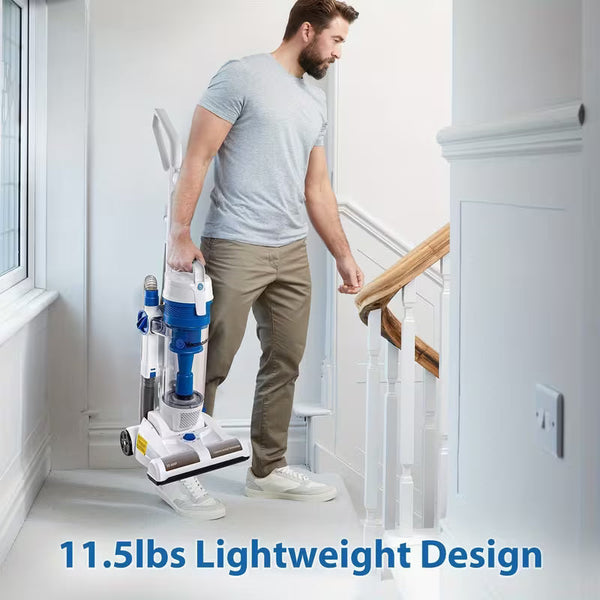Bagless Upright Vacuum Cleaner with Powerful Suction, 20 ft Power Cord & 13 Cleaning Tools for Carpet, Hard Floors, and Pet Hair